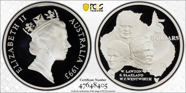 1993 $5 Blue Mountains Crossing PR69DCAM