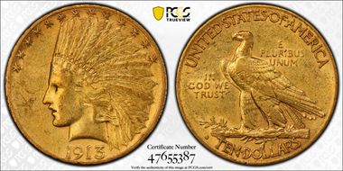 1913-S $10 AU50
