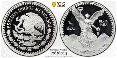 1994-Mo 1/4 oz Libertad Ag PR69DCAM