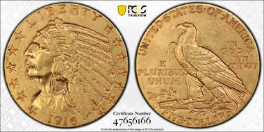 1916-S $5 AU53