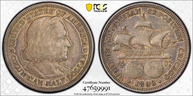 1893 50C Columbian XF40