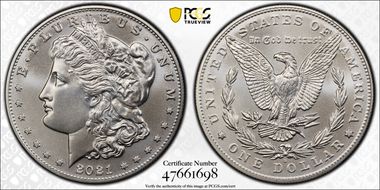 2021-D $1 Morgan Dollar 100th Anniversary MS69