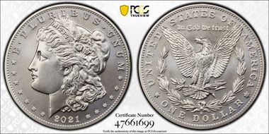2021-S $1 Morgan Dollar 100th Anniversary MS70