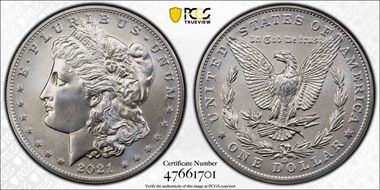 2021-CC Privy $1 Morgan Dollar 100th Anniversary MS69