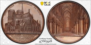 1855 Medal Ross-M150 Hoyd-122 Bronzed Notre Dame de Paris SP65