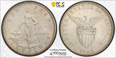 1904-S Peso AU55