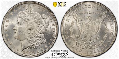 1878 7/8TF $1 Strong, VAM 38, 7/5 MS62
