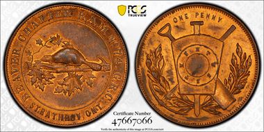 No Date Token TC-492814 Copper Beaver Chapter R.A.M. No. 74. G.R.C. MS63RB