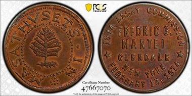 1974 Token Frederic G. Mantei Assay Commission SP65BN