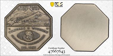 1952 Medal C.W.N.A. Pikes Peak Cu-Ni-Zn Uniface MS64