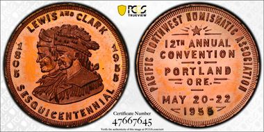 1955 AE Medal P.N.N.A. 12th Convention MS64RD