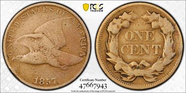 1857 1C Flying Eagle VG8