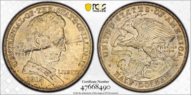 1918 50C Lincoln-Illinois MS64