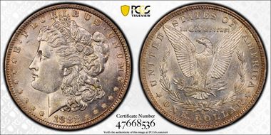 1882-O/S $1 Strong AU55