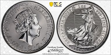 2023 £2 Britannia Elizabeth II Effigy MS67