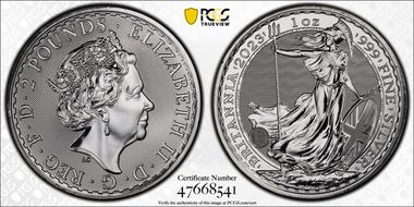 2023 £2 Britannia Elizabeth II Effigy MS67