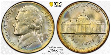 1942-P 5C Silver MS66