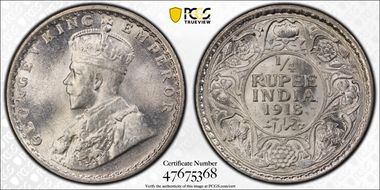 1918(C) 1/4 Rup SW-8.158 MS65