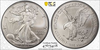 2023-W $1 Burnished Silver Eagle First Strike SP70
