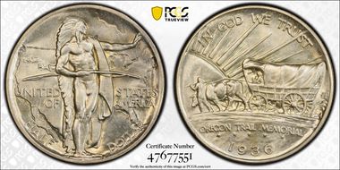 1936 50C Oregon MS66