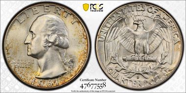 1961-D 25C MS67+ 