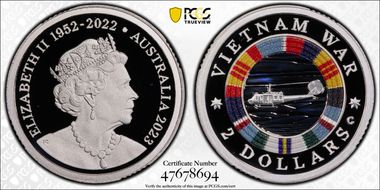 2023-C $2 Vietnam War Colorized  Ag PR69DCAM