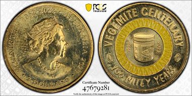 2023 $2 Vegemite Centenary Colorized 100 Mitey Years MS66