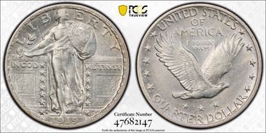 1919-S 25C AU55