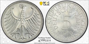 1973-J 5 Mk Regular Issue MS67