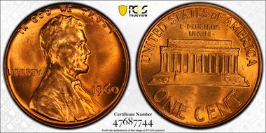 1960 1C Large Date MS66RD