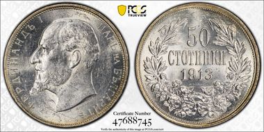 1913 50 St KM-30  Ag MS62