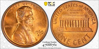1969-S 1C MS62RB