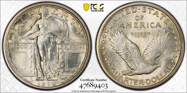 1916 25C Standing Liberty MS63
