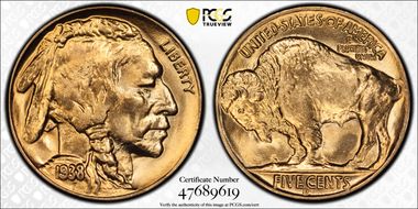 1938-D/S 5C Buffalo MS66+