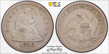 1856-S/S 25C Large/Small S VF20