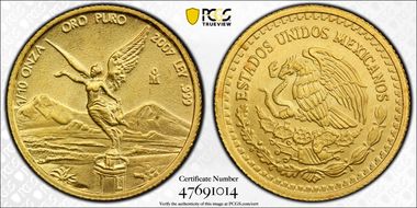 2007-Mo 1/10 oz Libertad Gold MS69