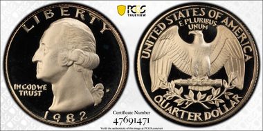 1982-S 25C PR69DCAM
