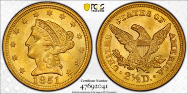 1851 $2.50 MS64+