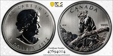 2012 $5 Cougar MS69