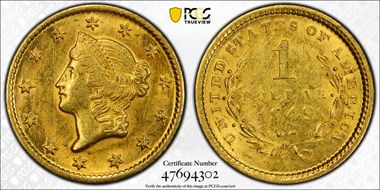 1849-O G$1 AU58