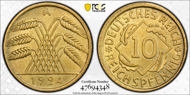 1924-A 10 Rcpfg J-317 MS65