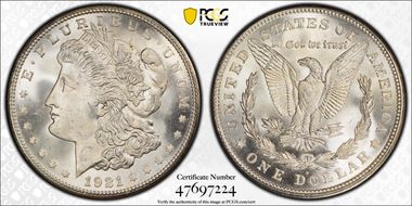 1921-D $1 MS66