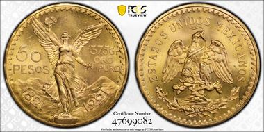 1921 50 Peso KM-481 Au MS65