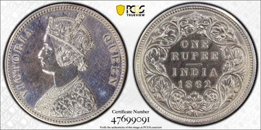 1862(C) Rupee SW-4.54 Restrike PR63