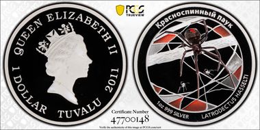 2011 $1 Redback Spider PR69DCAM