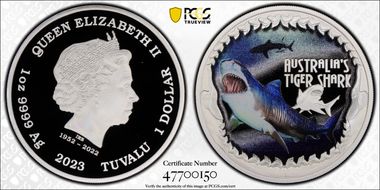 2023 $1 Tiger Shark PR70DCAM