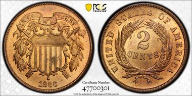 1866 2C MS65RB
