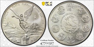 2000-Mo Onza Libertad Ag MS69