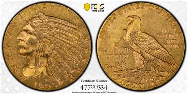 1909 $5 MS63