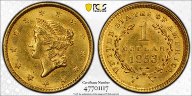 1853 G$1 MS63